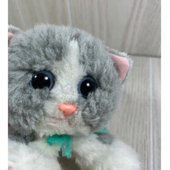 DSI Kitty Kitty Kittens Smokey gray white plush vintage purring stuffed cat 2000 - Picture 3 of 5